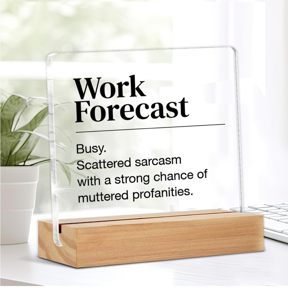 🛍️Acrylic Desk Sign with Wooden Base